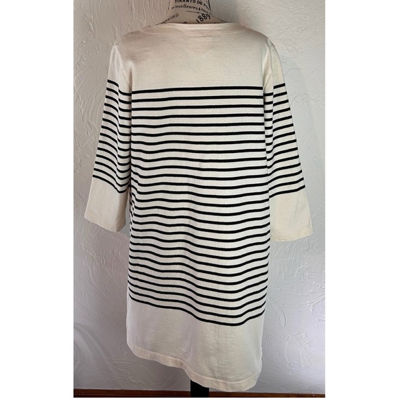 Anthropologie Allihop Belmont Dress Stripe Casual Shift 3/4 Sleeve Short, Large - Picture 6 of 11